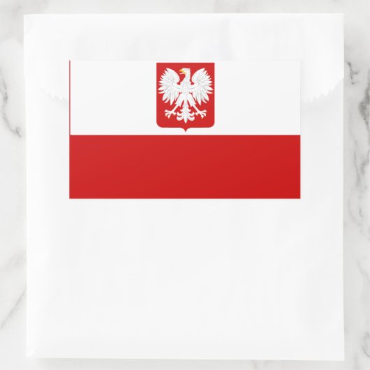 Polnische Flagge Rechteckiger Aufkleber (Tasche)