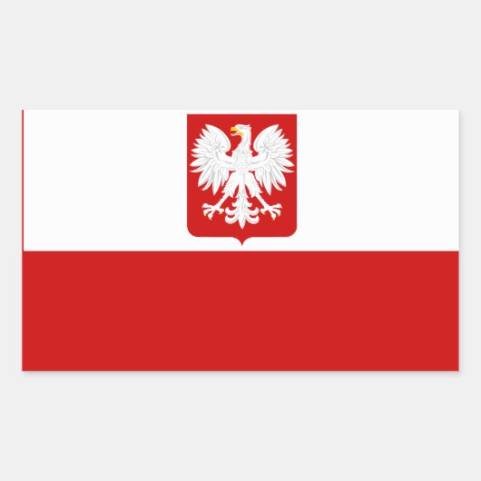 Polnische Flagge Rechteckiger Aufkleber (Vorderseite)