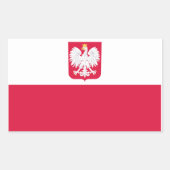 Polnische Flagge Rechteckiger Aufkleber (Vorderseite)