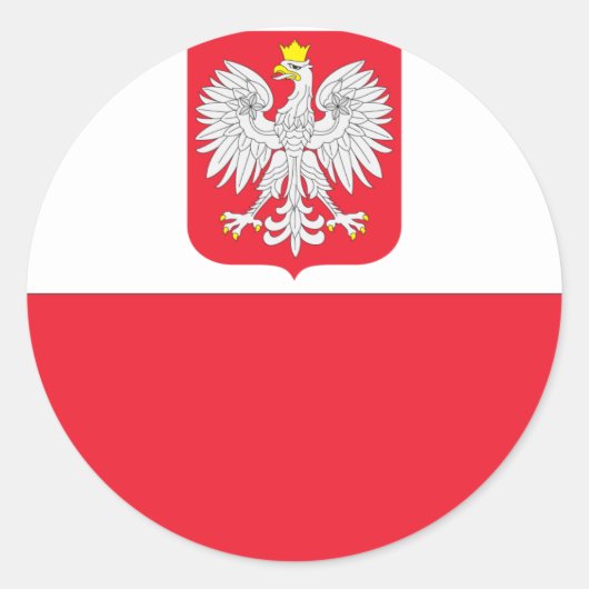 polnische Flagge Runder Aufkleber (Vorderseite)