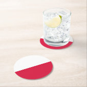Polnische Flagge Runder Pappuntersetzer (Vor Ort)