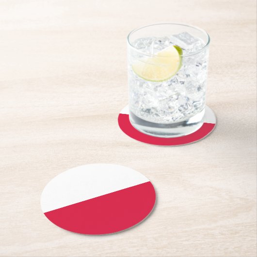 Polnische Flagge Runder Pappuntersetzer (Vor Ort)