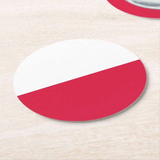 Polnische Flagge Runder Pappuntersetzer (Angewinkelt)