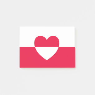 Polnische Flagge - Rzeczpospolita Polska Post-it Klebezettel