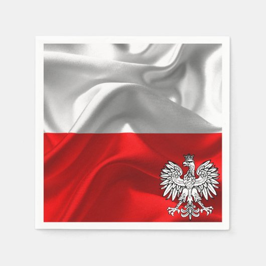 polnische Flagge Serviette (Vorderseite)