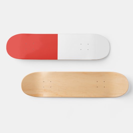 Polnische Flagge Skateboard (Horizontal)