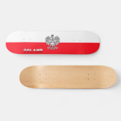 Polnische Flagge Skateboard (Horizontal)