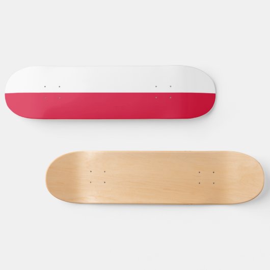 Polnische Flagge Skateboard (Horizontal)