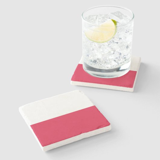 Polnische Flagge Steinuntersetzer (Seitenansicht)