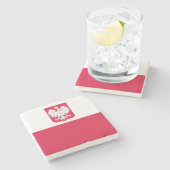 Polnische Flagge Steinuntersetzer (Seitenansicht)