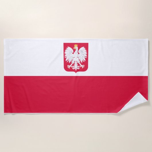 Polnische Flagge Strandtuch (Vorderseite)