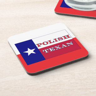 Polnische Flagge Texas Getränkeuntersetzer