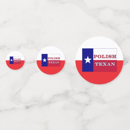 Polnische Flagge Texas Konfetti (Rückseiten)
