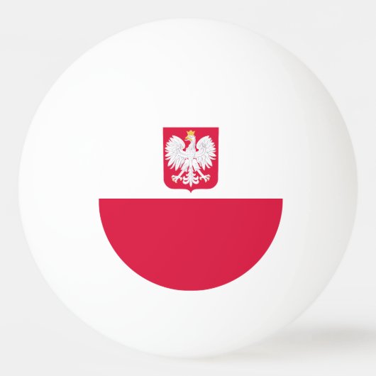 Polnische Flagge Tischtennisball (Vorderseite)