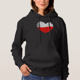 Polnische Flagge über die Form des Herzens in Pole Hoodie