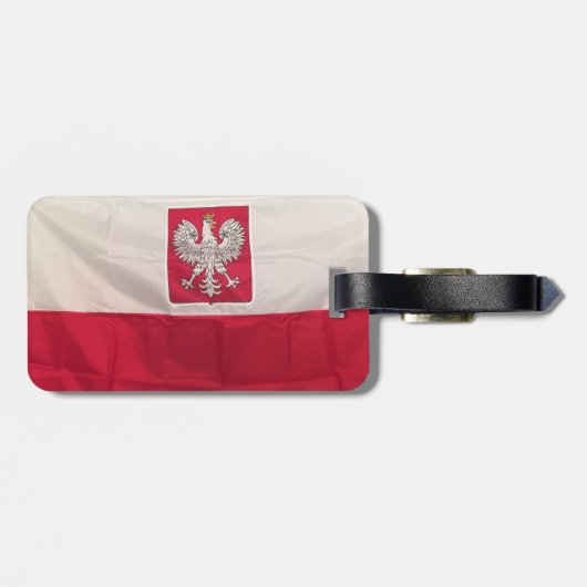 POLNISCHE FLAGGE UND GEGENLÜSSELAGER GEPÄCKANHÄNGER (Rückseite horizontal)