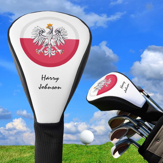 Polnische Flagge und Mit Monogramm Golf Clubs Abde Golf Headcover