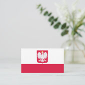 Polnische Flagge und polnische Wappen, Flagge Pole Visitenkarte (Stehend Vorderseite)