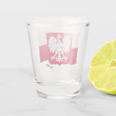 Polnische Flagge und polnisches Wappen / Party Schnapsglas (Rückseite)