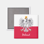 Polnische Flagge - Urlaub, Reise/Sport Magnet (Vorderseite/Rückseite)