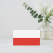 Polnische Flagge Visitenkarte (Stehend Vorderseite)