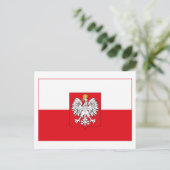Polnische Flagge w COA (light) Postkarte (Stehend Vorderseite)