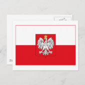 Polnische Flagge w COA (light) Postkarte (Vorne/Hinten)