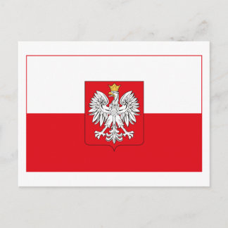 Polnische Flagge w COA (light) Postkarte