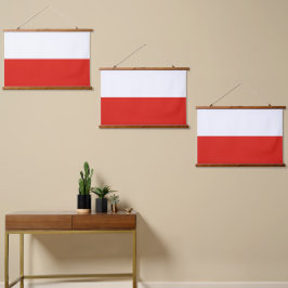 Polnische Flagge Wandteppich Mit Holzrahmen