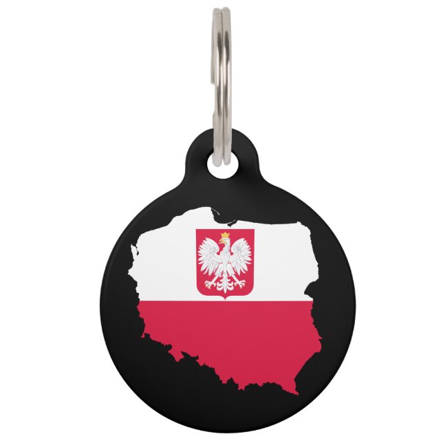 Polnische Flagge-Wappen Haustiermarke (Vorderseite)