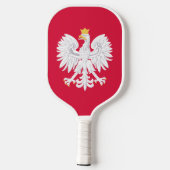 polnische Flagge | Wappen mit Initialen Pickleball Schläger (Rückseite)