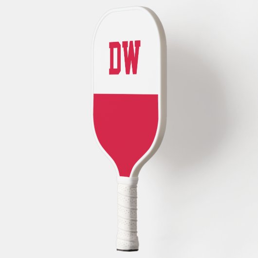 polnische Flagge | Wappen mit Initialen Pickleball Schläger (Links)