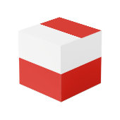 Polnische Flagge Würfel (Rückseite Schrägansicht)