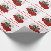Polnische Flaggenfarben u. -karte mit Geschenkpapier (Ecke)