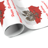 Polnische Flaggenfarben u. -karte mit Geschenkpapier (Rolleneckpunkt)