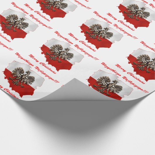 Polnische Flaggenfarben u. -karte mit Geschenkpapier (Ecke)