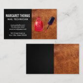 Polnische Flasche mit rotem Nagel und Brush | Lede Visitenkarte (Vorne/Hinten)