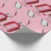 Polnische Flasche, rosa Geschenkpapier (Ecke)