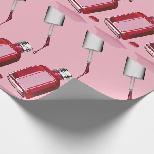 Polnische Flasche, rosa Geschenkpapier (Ecke)