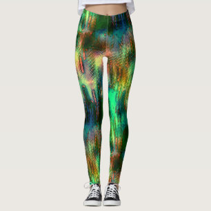 Polnische Flecken und Texturmischung, gebranntes, Leggings
