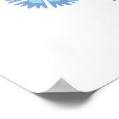 Polnische Folk Art Light Blue Blume Poster (Ecke)