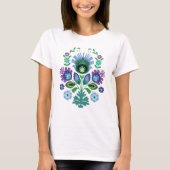 Polnische Folklore-Blume hellblau T-Shirt (Vorderseite)