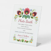 Polnische Folklore-Blume rot Sockelschild (Vorderseite)