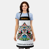 Polnische Folklore mit Pfauen, benutzerdefinierter Schürze (Getragen)