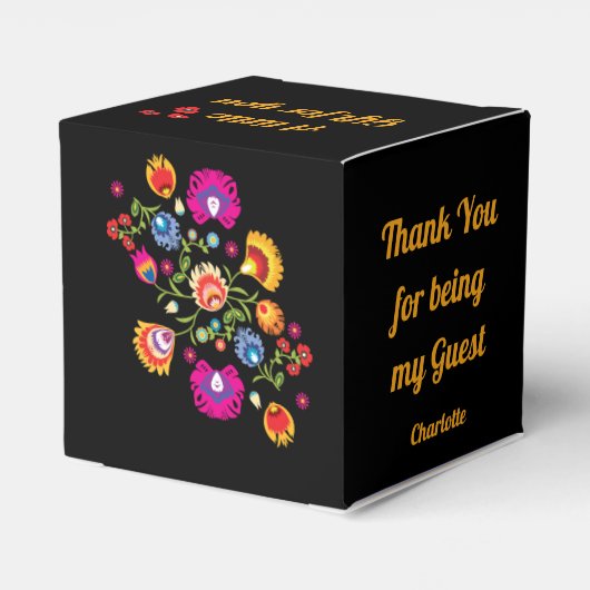 Polnische Folklore mit rosa Blume Fa. Geschenkschachtel (Rückseite)