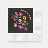 Polnische Folklore mit rosa Blume individuell eins Serviette (Vorderseite)