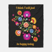 Polnische Folklore mit rosa Blume nach Maß Fleecedecke (Vorderseite)