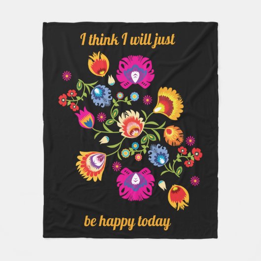 Polnische Folklore mit rosa Blume nach Maß Fleecedecke (Vorderseite)