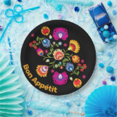 Polnische Folklore mit rosa Blume Pappteller (Party)