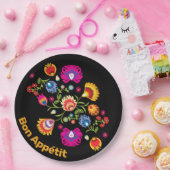 Polnische Folklore mit rosa Blume Pappteller (Party)